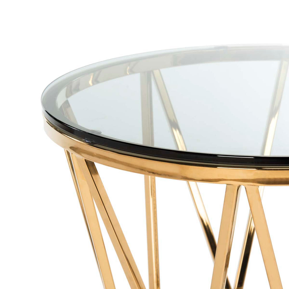 Safavieh Couture Delsy Glass Top End Table - Gold