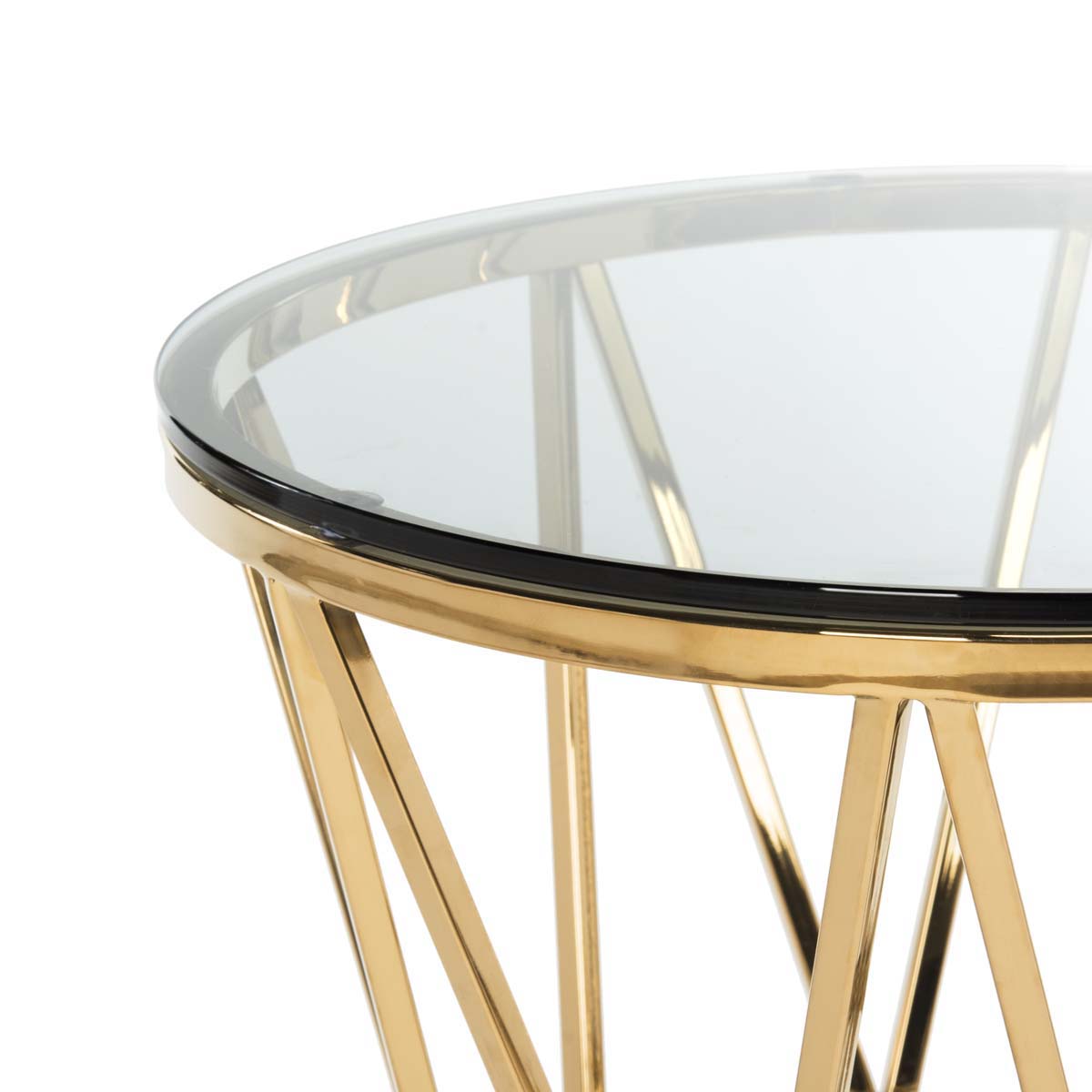 Safavieh Couture Delsy Glass Top End Table - Gold