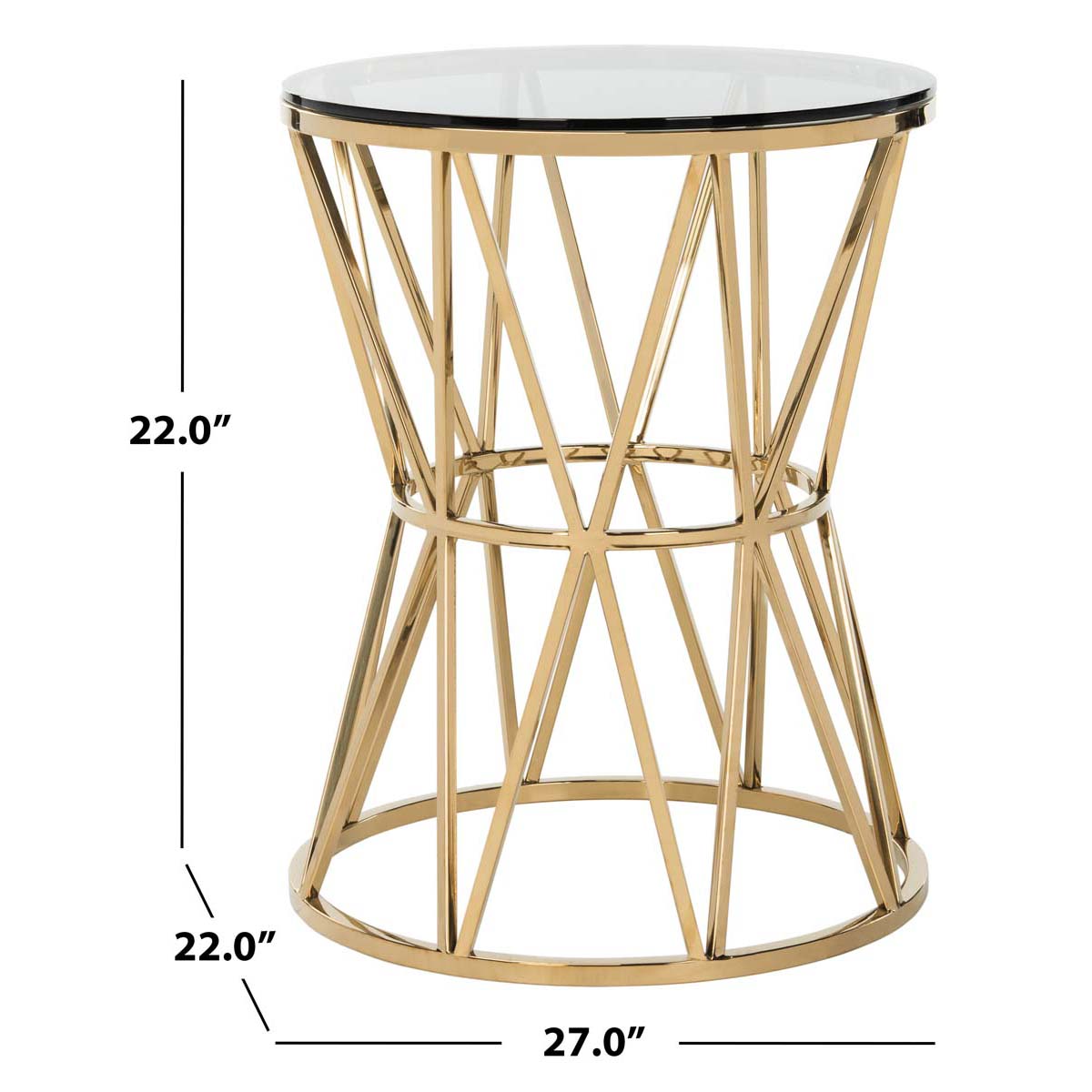 Safavieh Couture Delsy Glass Top End Table - Gold