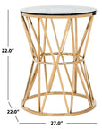 Safavieh Couture Delsy Glass Top End Table - Gold