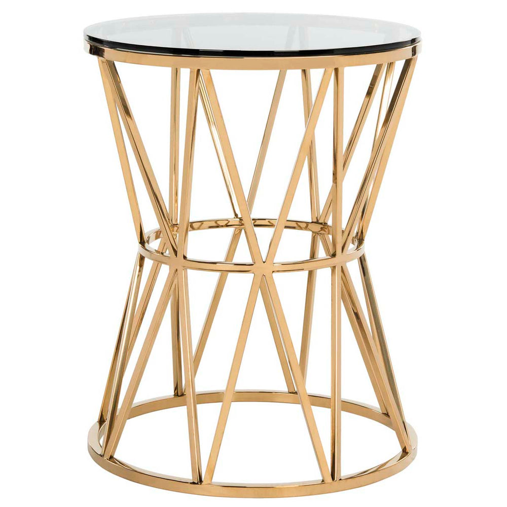 Safavieh Couture Delsy Glass Top End Table - Gold