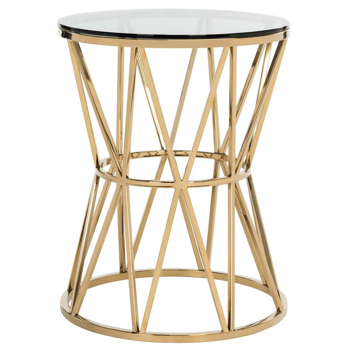 Safavieh Couture Delsy Glass Top End Table - Gold