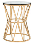 Safavieh Couture Delsy Glass Top End Table - Gold