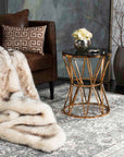 Safavieh Couture Delsy Glass Top End Table - Gold