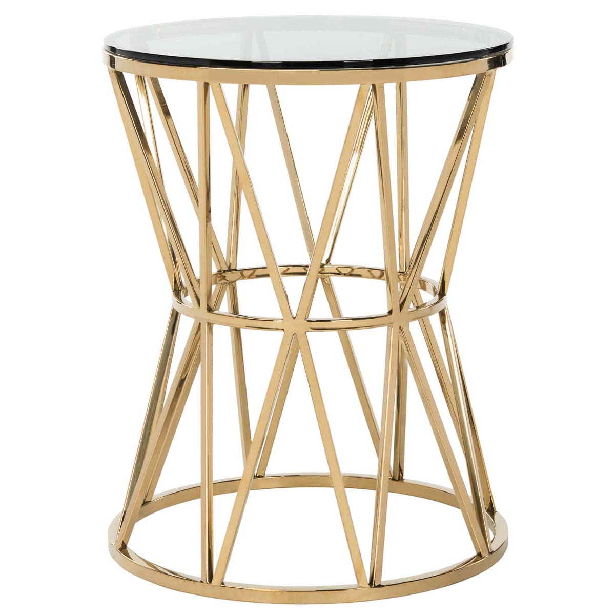 Safavieh Couture Delsy Glass Top End Table - Gold