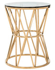 Safavieh Couture Delsy Glass Top End Table - Gold