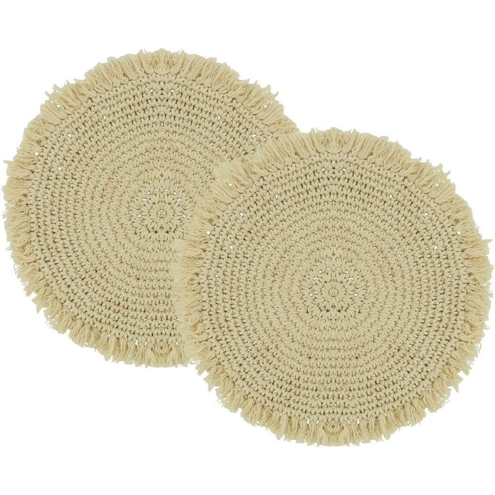 Macrame 15" Round Placemats (Set of 2)
