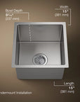 15" Undermount Bar Sink