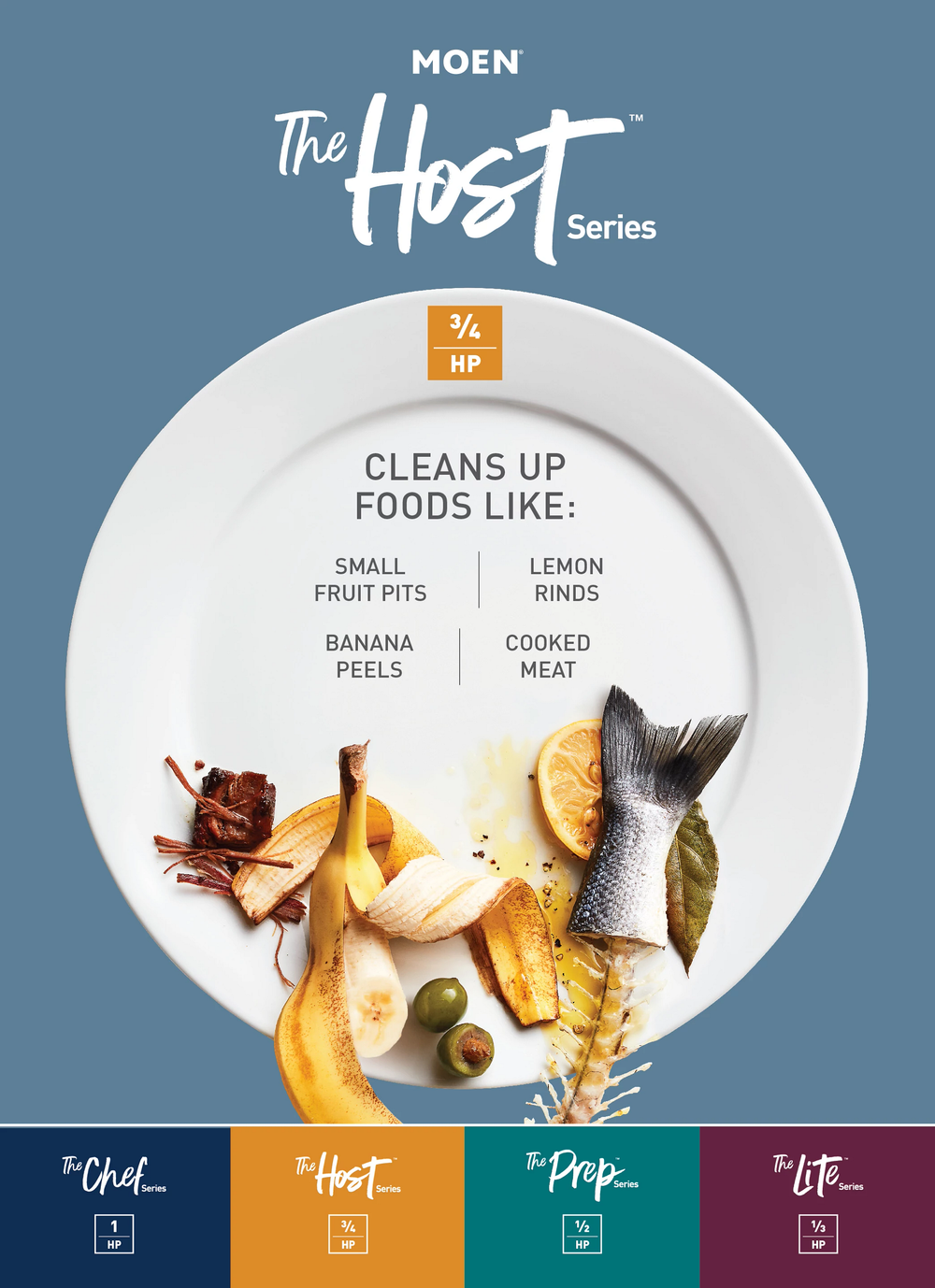 Ex Series Host™ Series 3/4 Horsepower Improved Installation Garbage Disposal