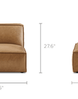 Jonathan Leather Armless Sofa