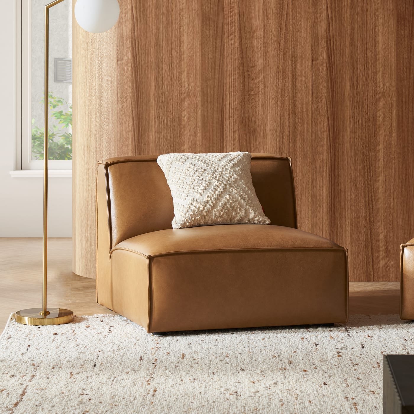 Jonathan Leather Armless Sofa