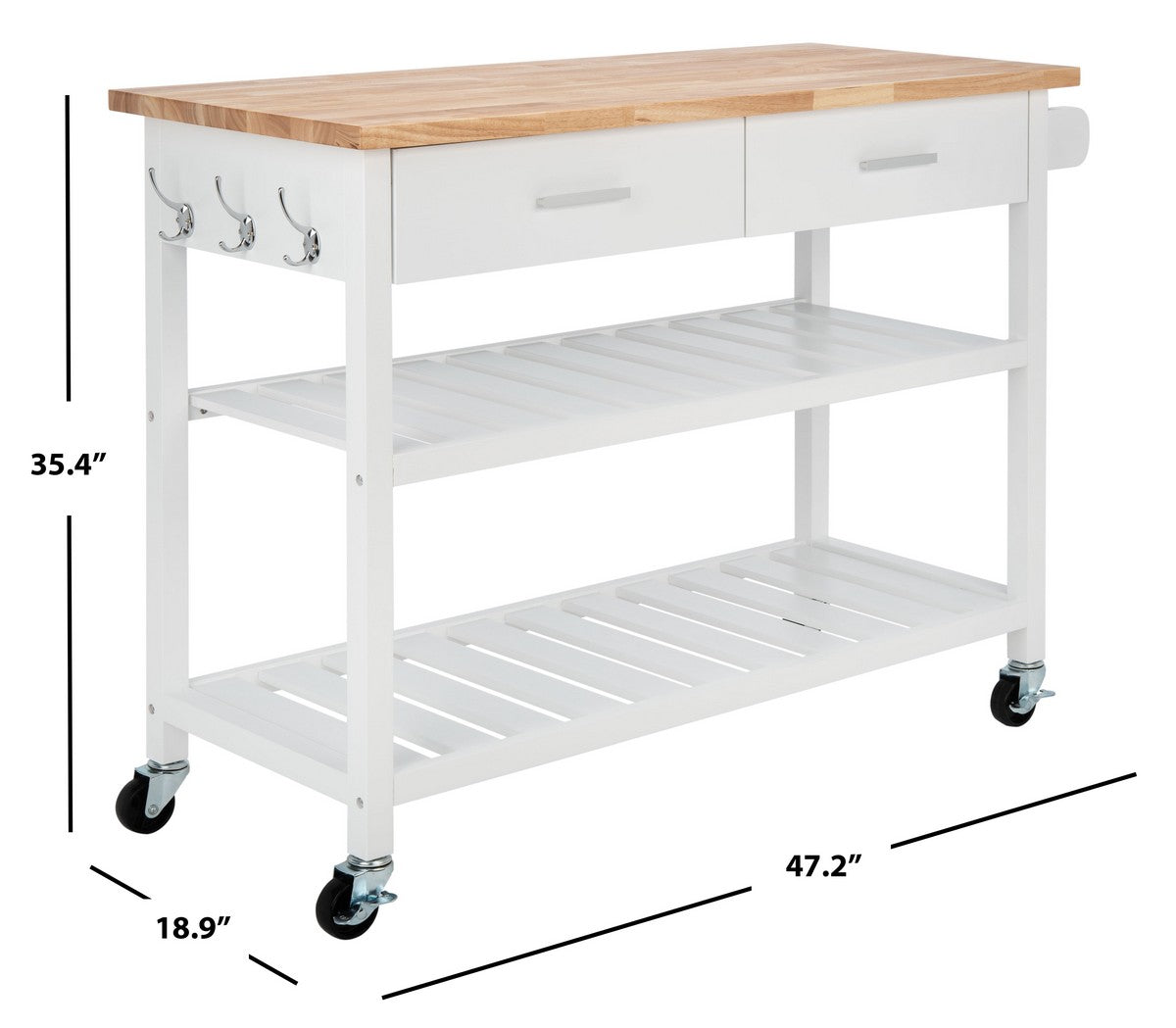 Kiko 2 Drawer 2 Shelf Kitchen Cart- KCH8704A