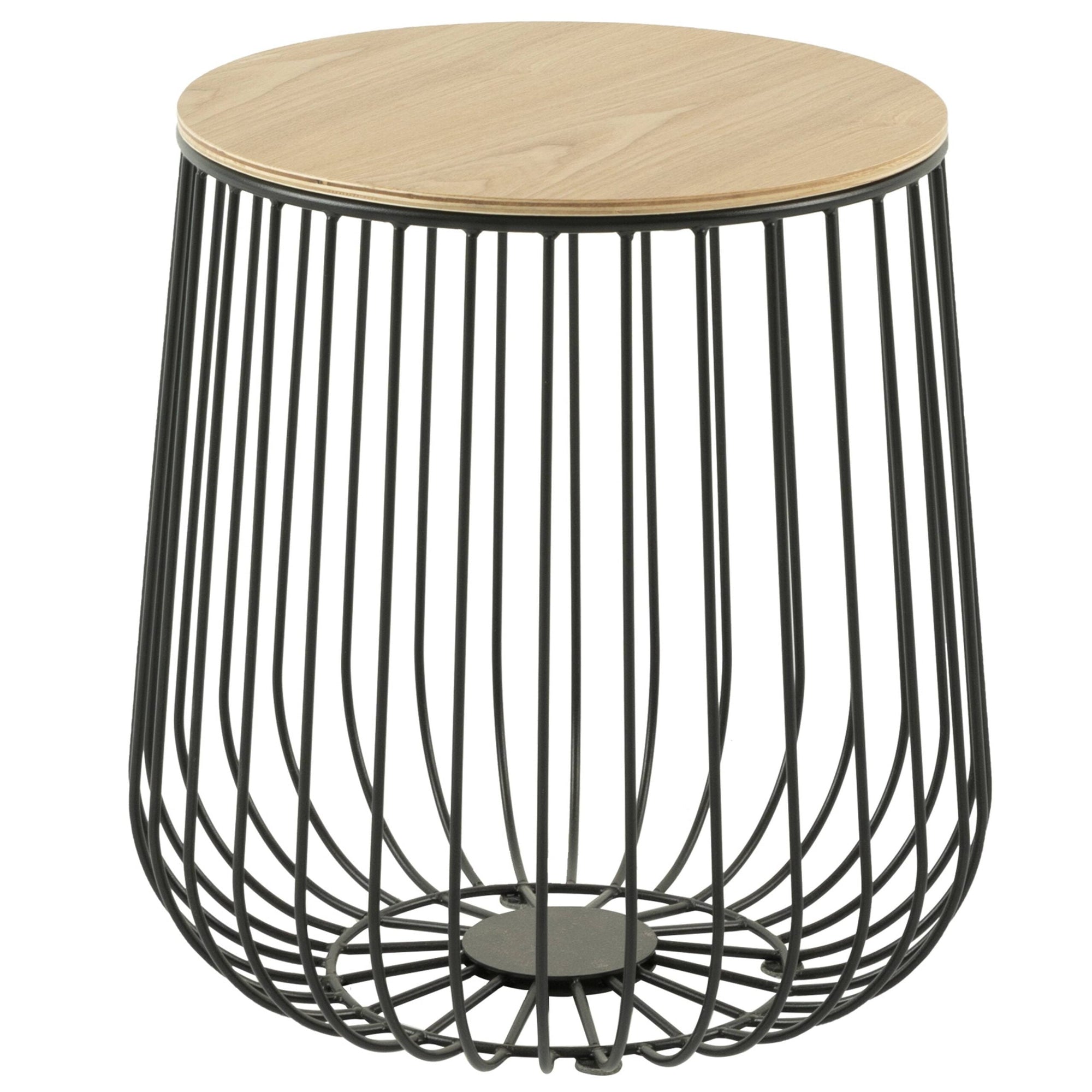 LeisureMod Runswick Modern Wood Top End Table With Steel Base Natural Wood