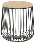 LeisureMod Runswick Modern Wood Top End Table With Steel Base Natural Wood