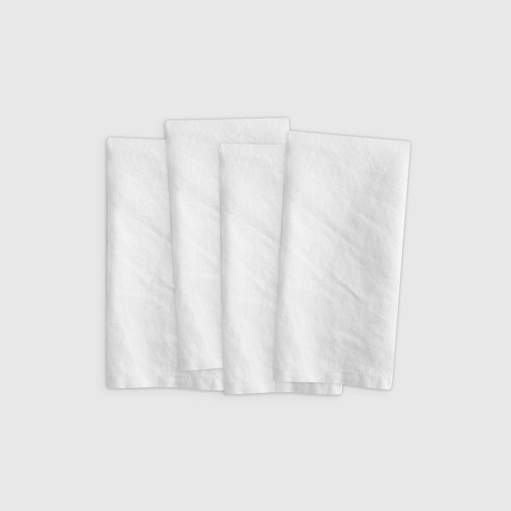 European Linen Napkins Set of 4 - Soft, Functional, OEKO-TEX Certified Flax