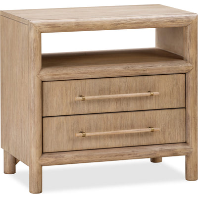 Dorsey Two Drawer USB-charging Nightstand in Granola