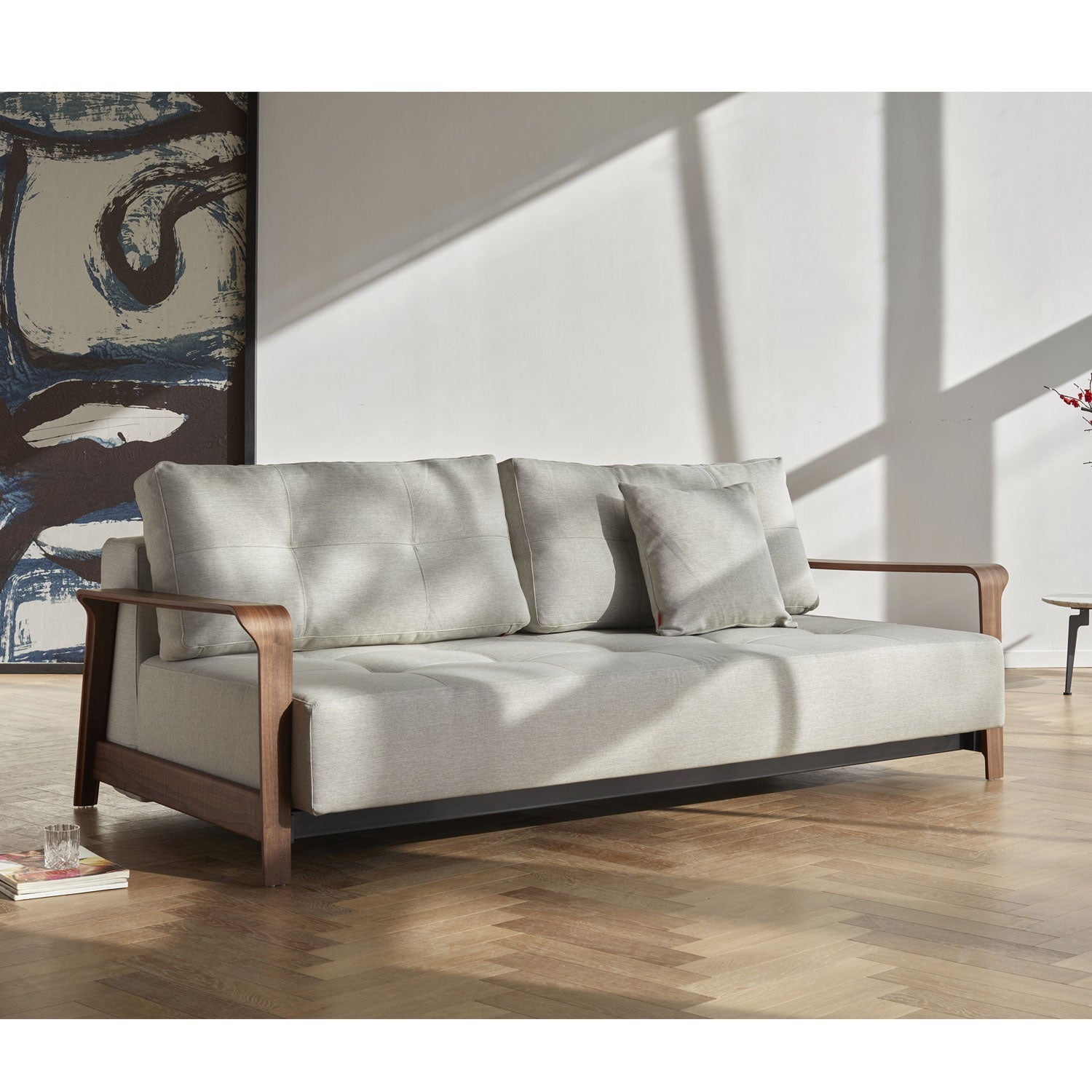 Movie Night Sofa Bed - Wood Arms (Queen)