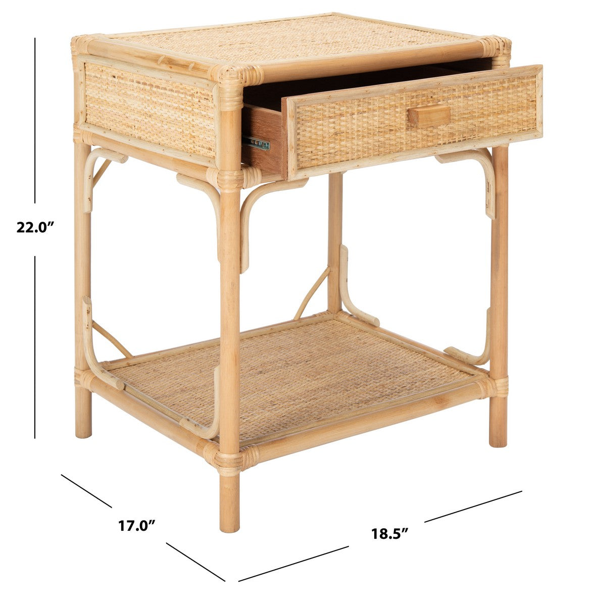 Roya 1 Drawer 1 Shelf Nightstand- NST4005A