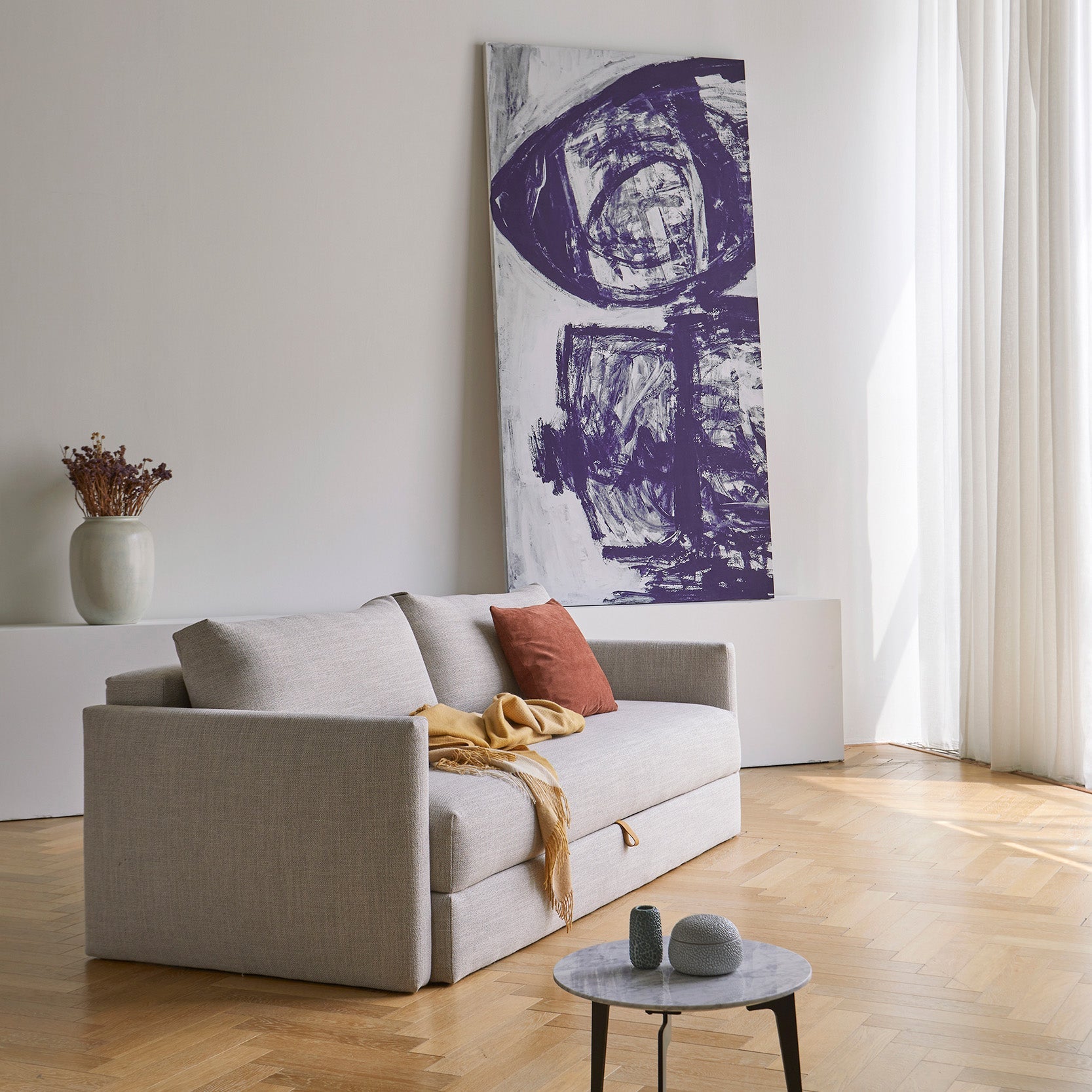 Nest with Arms Storage Sofa Bed (Queen)