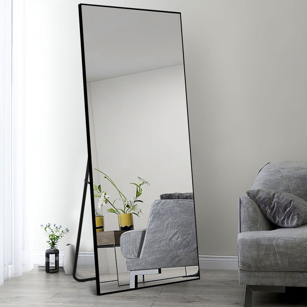 POSHIONS 71"x28" Full Length Mirrors Rectangle Floor Mirrors for Dressing, Modern, Black