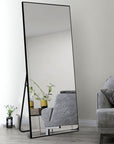 POSHIONS 71"x28" Full Length Mirrors Rectangle Floor Mirrors for Dressing, Modern, Black