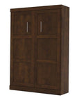 Pemberly Row 59" Contemporary Wood/Metal Full Wall Bed in Chocolate
