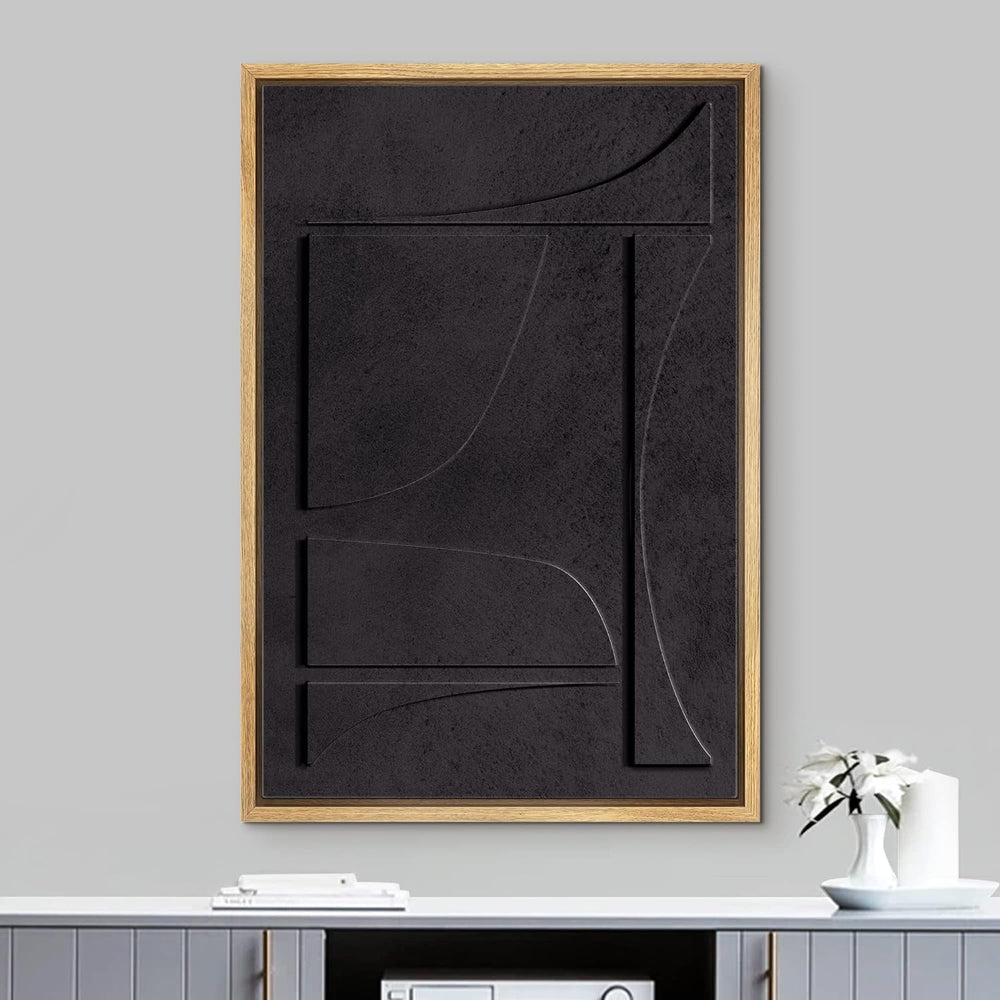 Black Mid-Century Geometry Wall Art