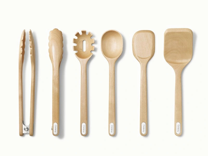 Wooden Utensil Set & Knife Block | Stainless Steel | Caraway