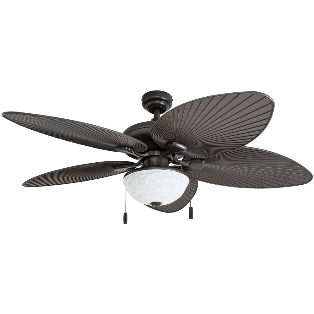 Prominence Home Inland Breeze 52" Bronze Indoor/Outdoor Ceiling Fan with 5 Blades, Bowl Light Kit, Pull Chains &amp; Reverse Airflow
