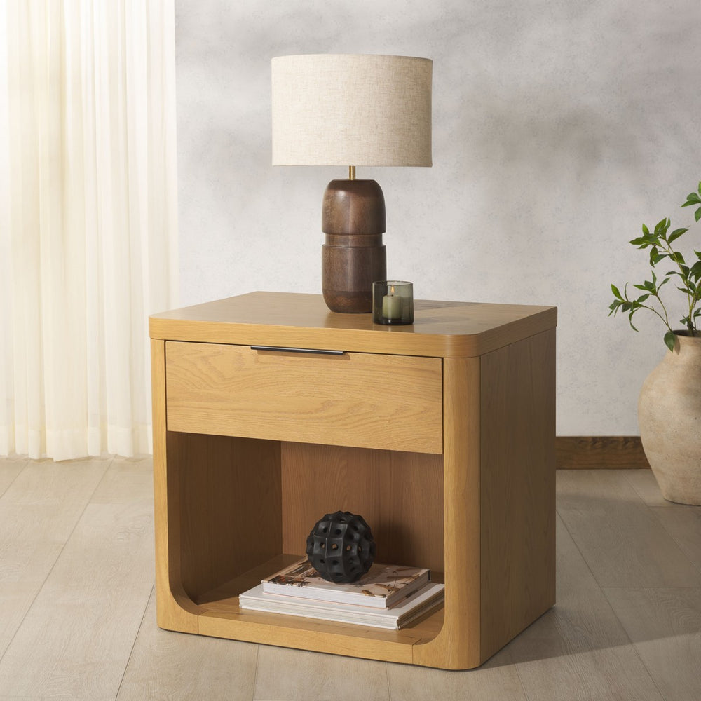 Raylie 1 Drawer Wood Nightstand