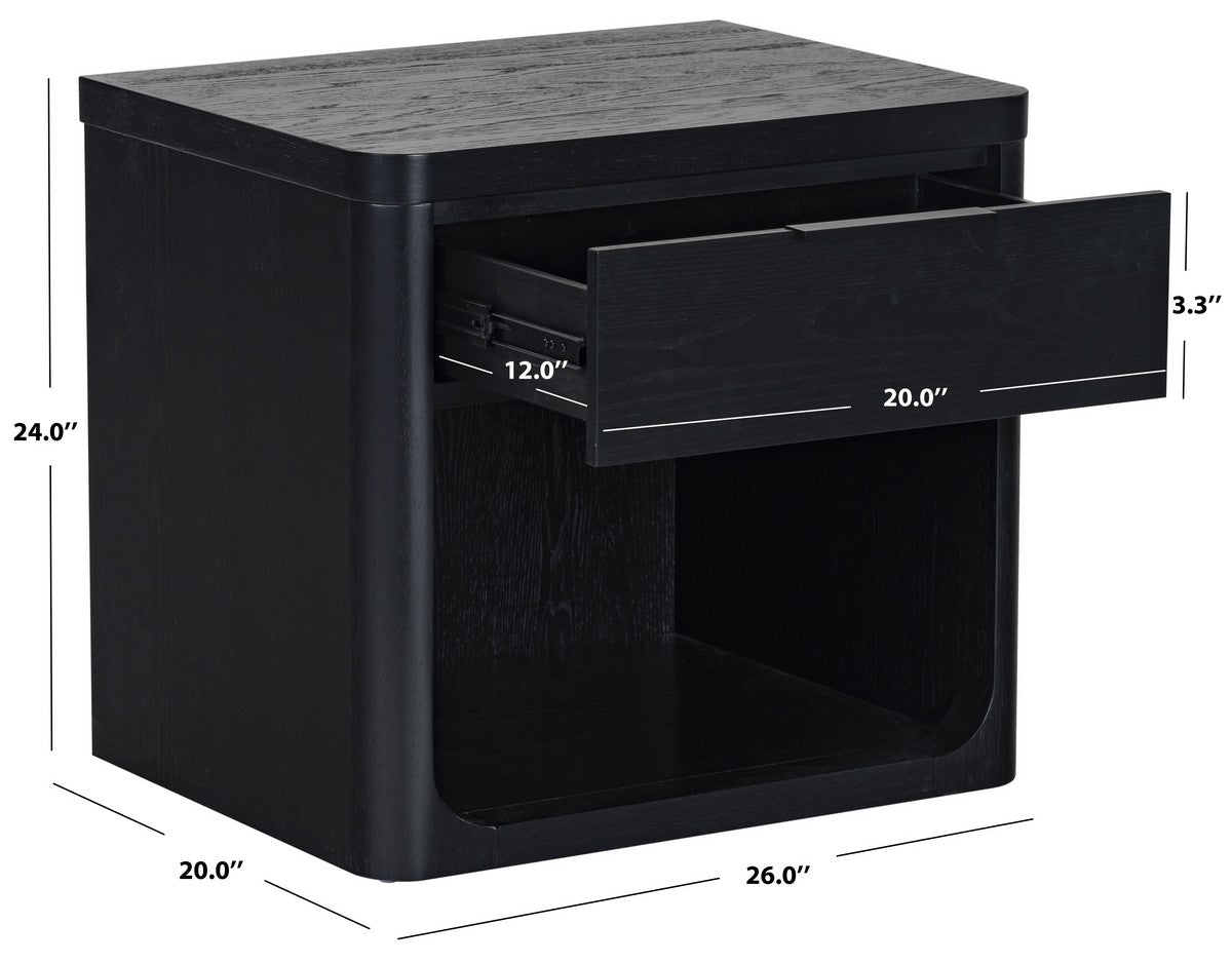 Raylie 1 Drawer Wood Nightstand