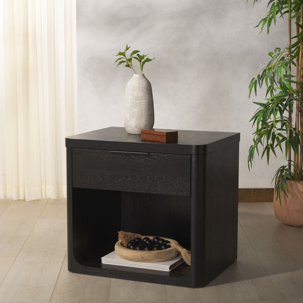 Raylie 1 Drawer Wood Nightstand