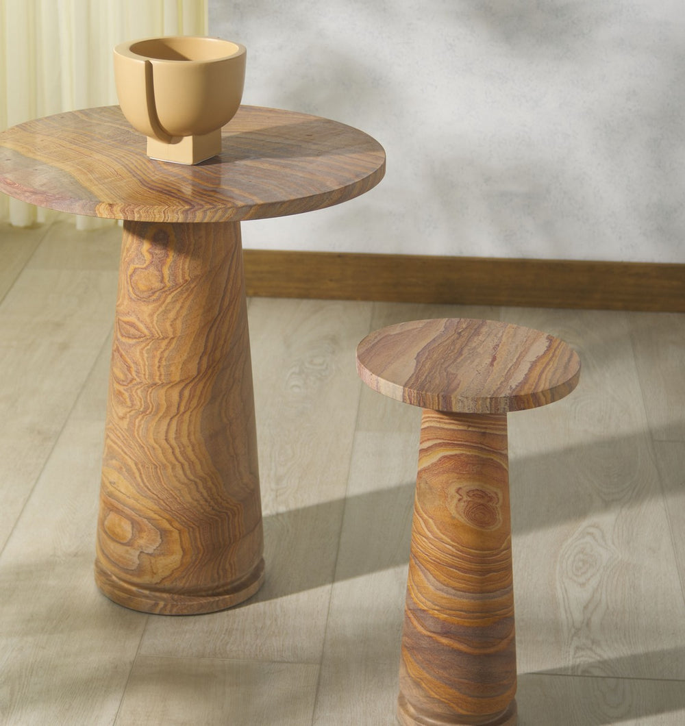 Valentia Tall Round Marble Accent Table