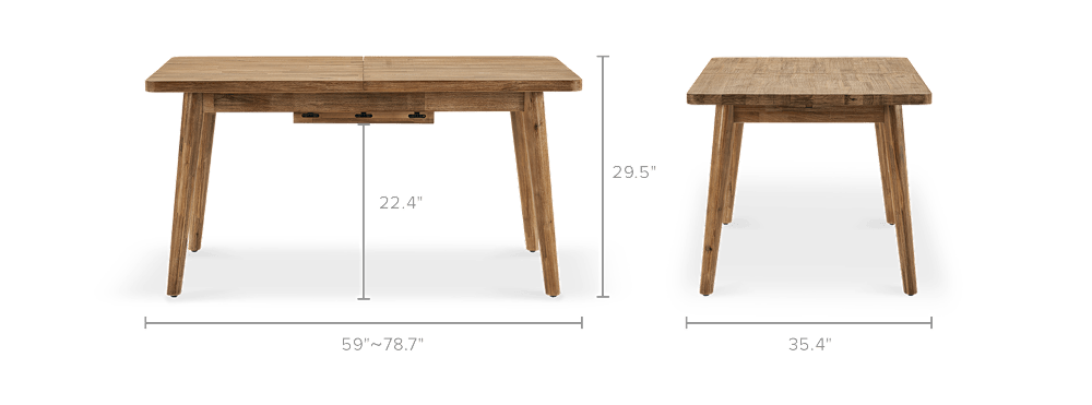 Seb Extendable Dining Table, 59&quot;-78.7&quot;