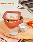 Non-Stick Ceramic-Coated Small Glass Container | Food Storage Container | BPA-Free