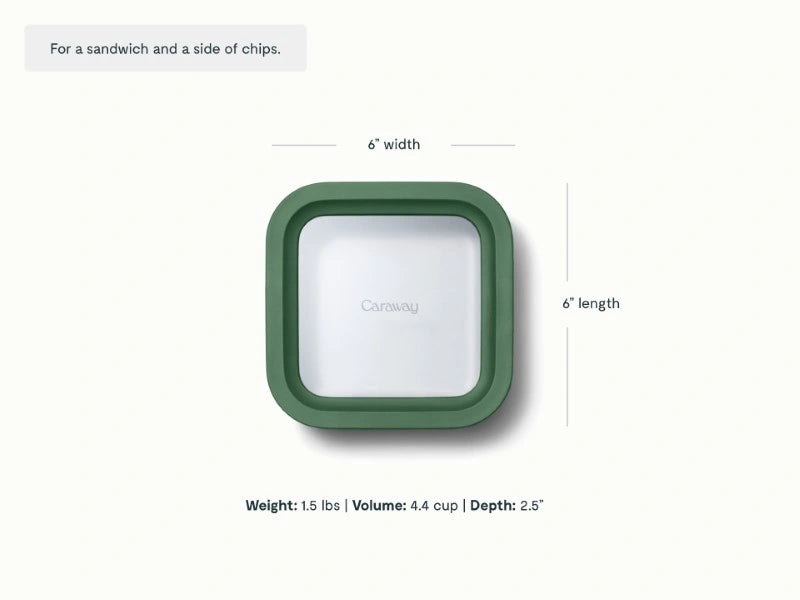 Non-Stick Ceramic-Coated Small Glass Container | Food Storage Container | BPA-Free