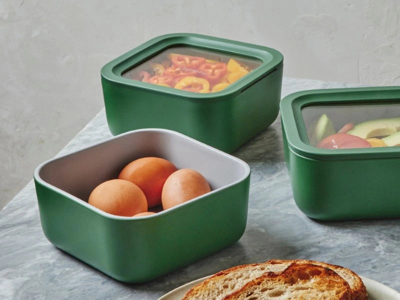 Non-Stick Ceramic-Coated Small Glass Container | Food Storage Container | BPA-Free