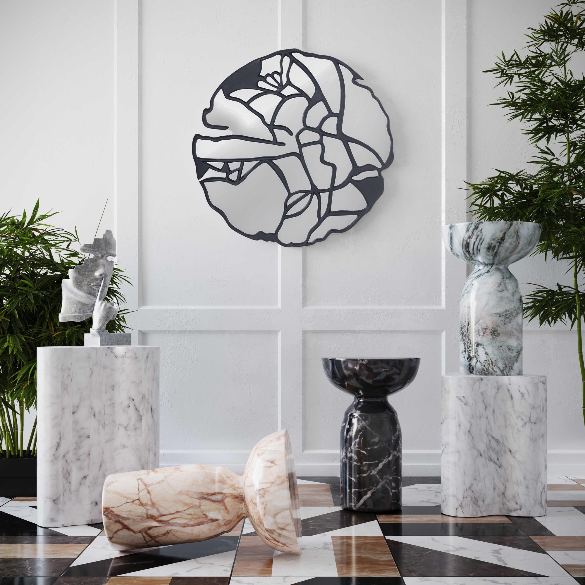 Rue Marble Indoor / Outdoor Round Side Table