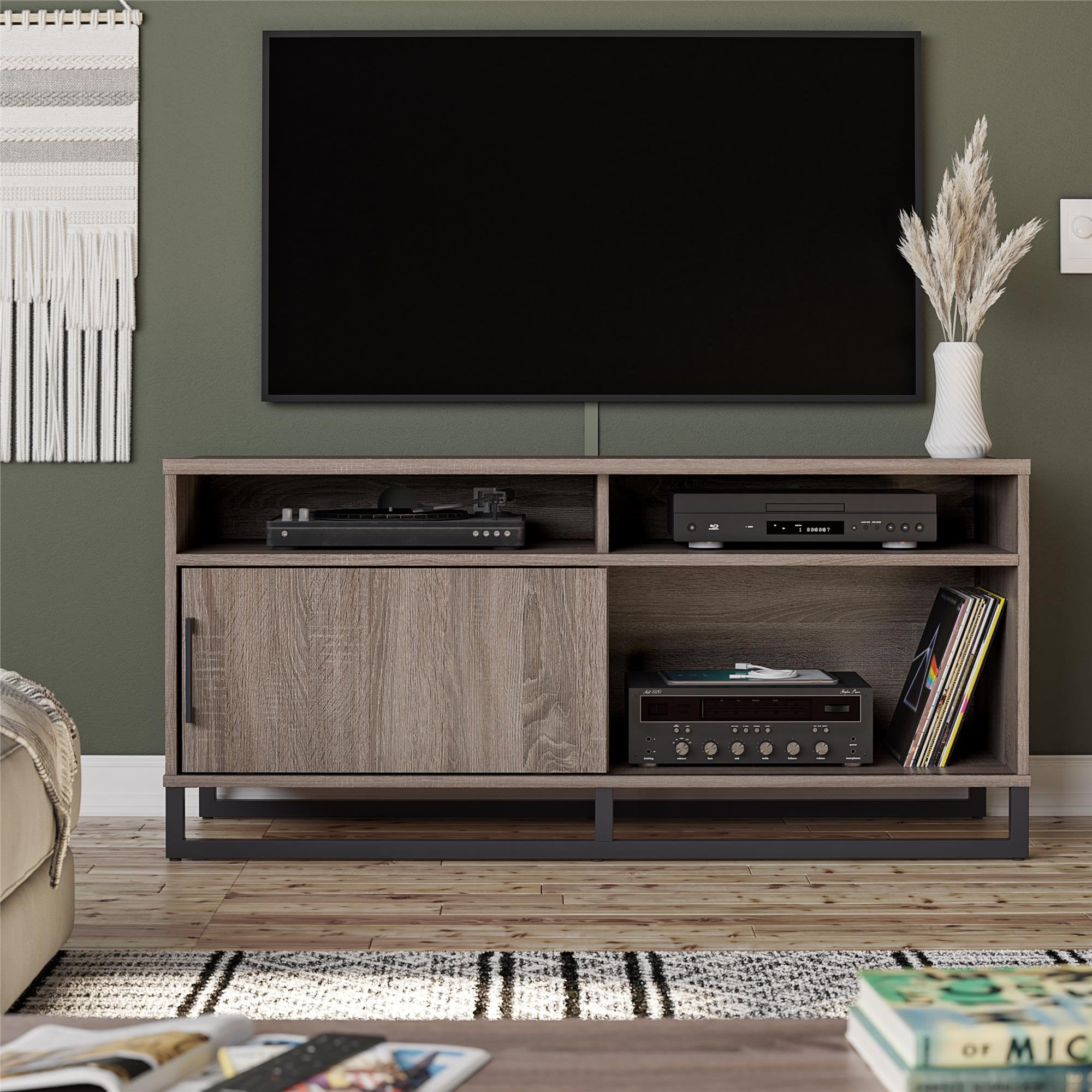 Ameriwood Home TV Stand For Tvs Up To 54", Distressed Gray Oak