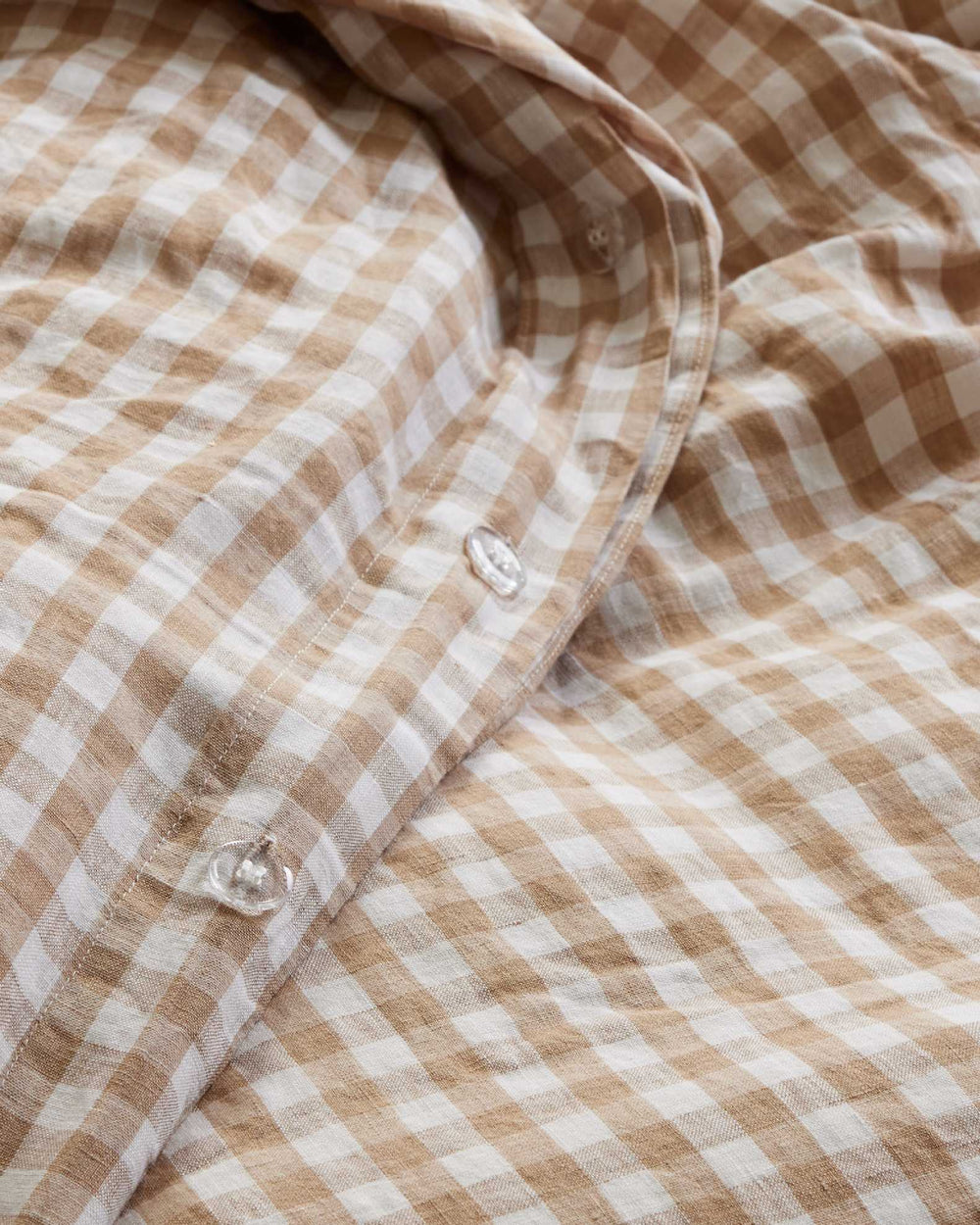 European Linen Gingham Duvet Cover Set