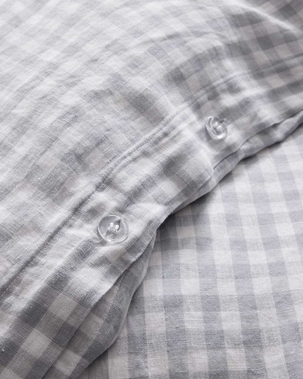 European Linen Gingham Duvet Cover Set