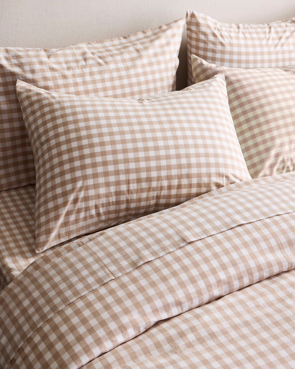 Classic Organic Percale Gingham Duvet Cover Set