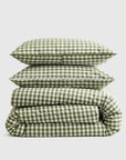 Classic Organic Percale Gingham Duvet Cover Set