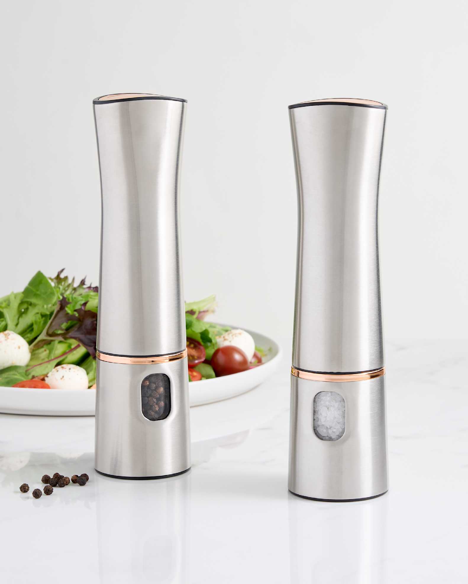Stainless Steel Electric Salt & Pepper Mill Set