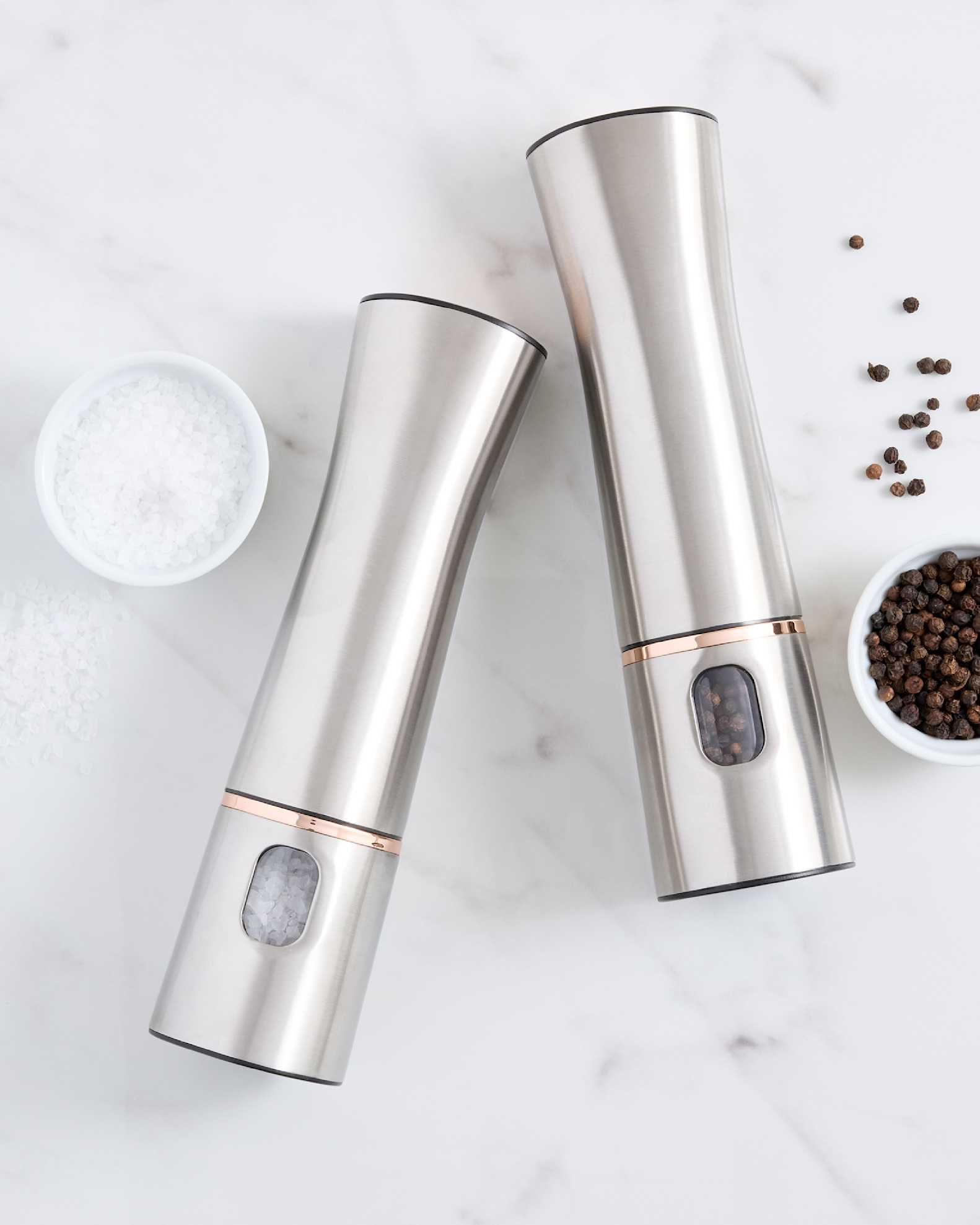 Stainless Steel Electric Salt & Pepper Mill Set