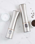 Stainless Steel Electric Salt & Pepper Mill Set