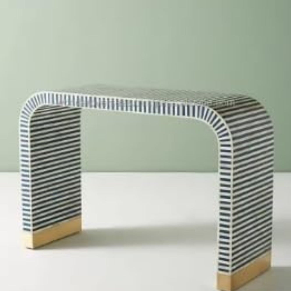 Bone Inlay Waterfall Console Table