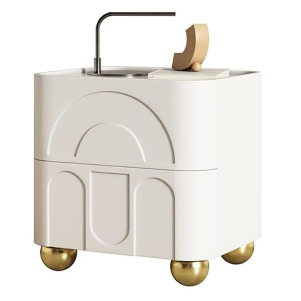 White Nightstand with 2 Drawers