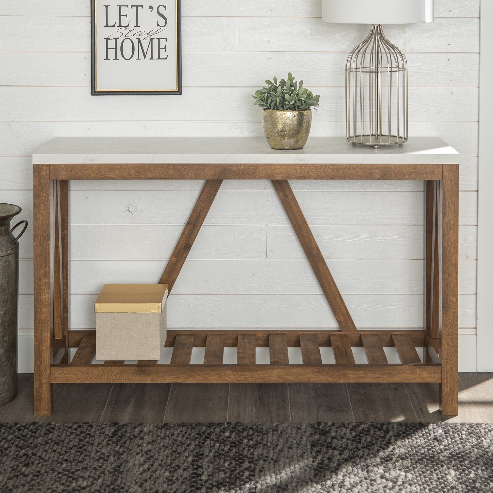 A - Frame Faux Marble Console Table - From Where - 