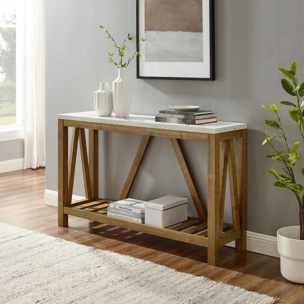 A - Frame Faux Marble Console Table - From Where -